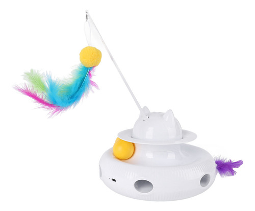 Juguete Eléctrico Con Plumas Para Gatos, Interactivo, Girato