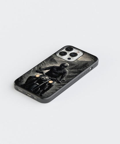 Funda Case Para Iphone Motociclista Biker Motos Pista 06 Negro Motos 14