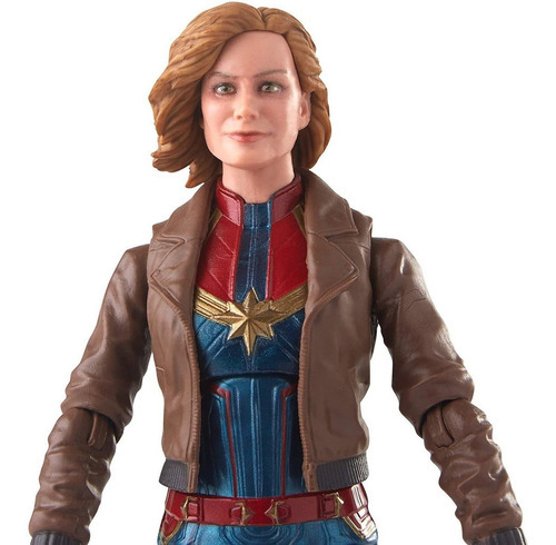 Figura De Acción Capitana Marvel Con Goose Marvel Legends