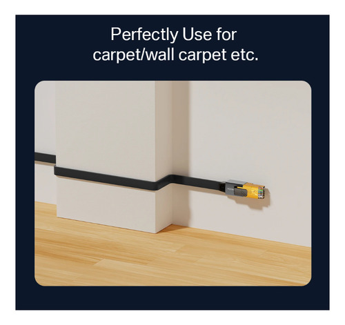 Cable Asometech 20m Cat8 Plano Ethernet Rj45 40 Gbps 2000mhz