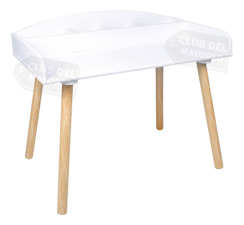 Escritorio Y Taburete Montessori Multifuncional Para Niños Color Blanco