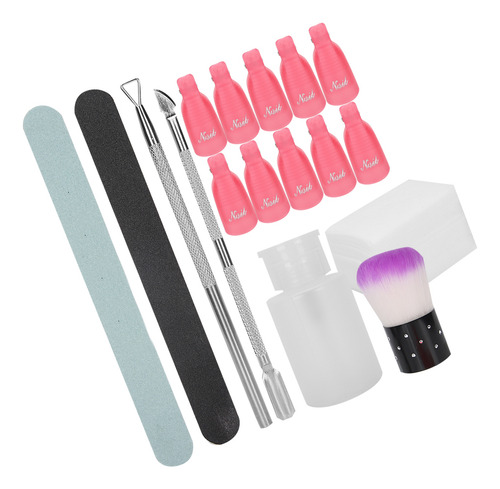 Lima De Uñas Soak Off Clip, Cepillo Profesional Para Decorac