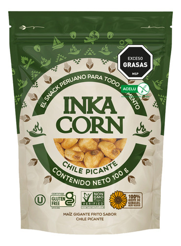 Maiz Gigante Frito Chile Picante Inka Corn Doypack 100 Grs
