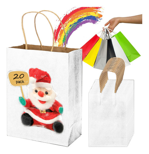 Bolsas Regalo Papel Kraft Bolsas De Dulces Ecológicas 20 Pcs