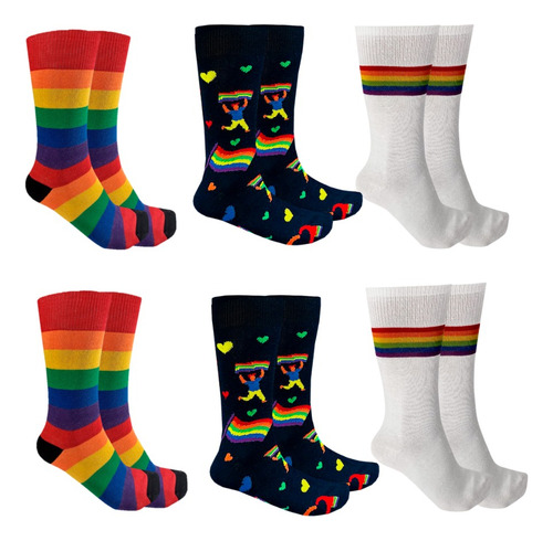 Calcetas Orgullo Lgbt Arcoiris Pride Colores Moda 10 Pares 