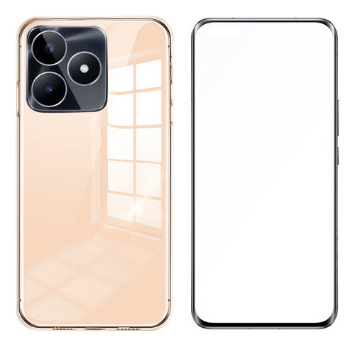 Funda Para Realme Note 50 Transparente Tener Vidrio Membrana