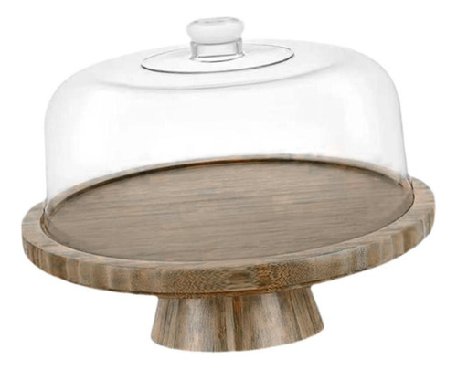 Soporte De Madera Para Pastel Con Tapa, Plato Decorativo De