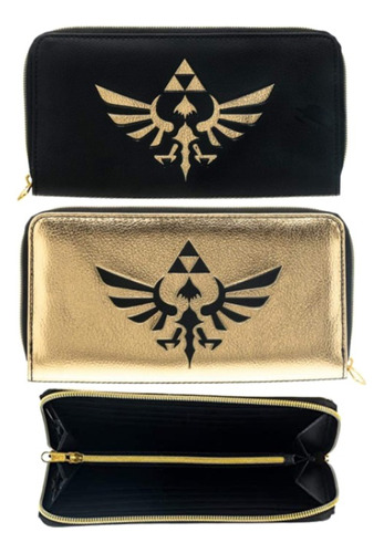 Billetera Original Zelda Gold Black Zip Around Wallet Ade