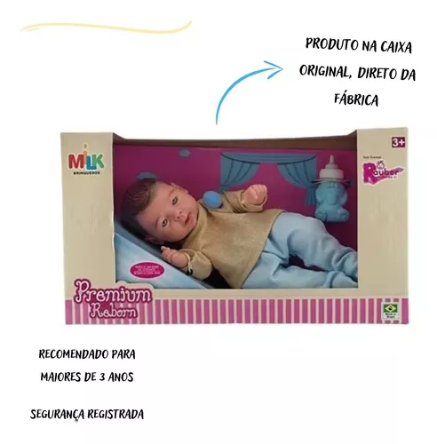 Boneca Bebe Linda Realista Bebe Reborn Fofinha Com Roupinha - Milk