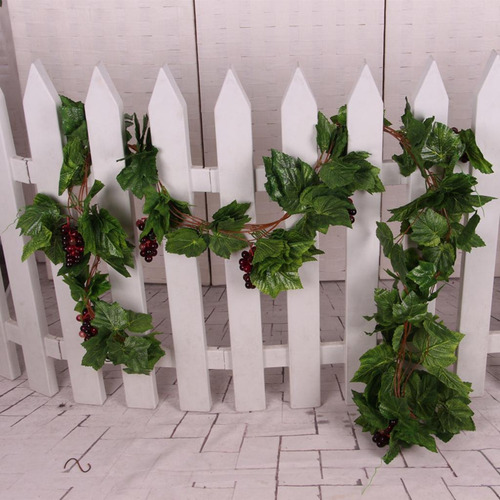 4 Plantas Artificiales Uva Adornos De Color