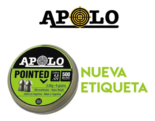 Imagen 4 de 10 de Balines Apolo Pointed 4.5 X500 Rifle Aire Comprimido - Swat