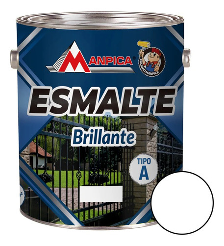 Pintura Esmalte Premium Tipo A Blanco Brillante 1/4 Galon