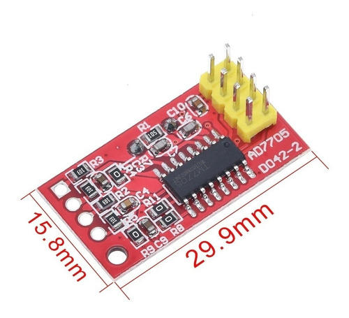Imagen 5 de 6 de Módulo Adc, Spi Ganancia Programable, 16 Bits, Ad7705