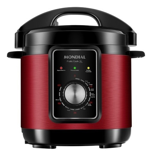 Panela De Pressão Elétrica 700w Pe-47-3l-ri Vermelho Mondial Frequência 60 220V