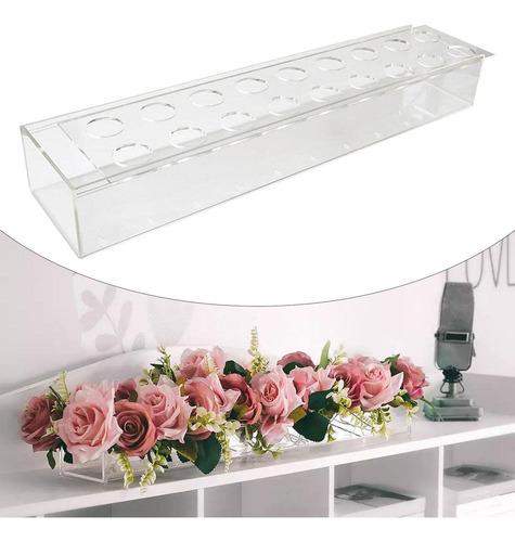 Vaso De Flores De Acrílico Vaso De 40x10x6,5cm 18 Furos
