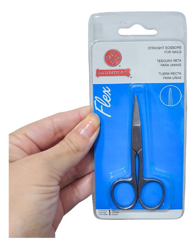 Tesoura De Unha Mundial Flex Bc-322 Ponta Reta