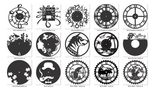 140 Diseños De Relojes Pack Vectores Para Corte Laser
