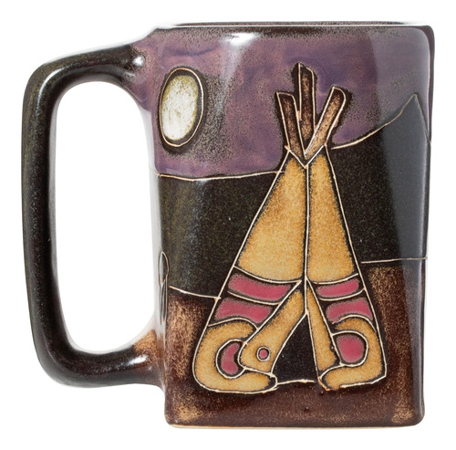 Mara Stoneware Teepee Native American Campfire Taza De Té De