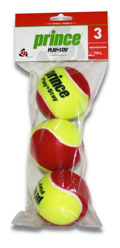 Bolsa De 3 Pelotas De Tenis Prince - Play & Stay Stage 3