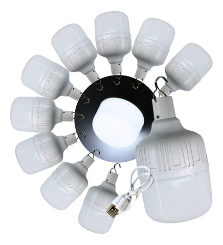 10 Focos De Emergencia Led Portatil Recargable 36w (180w) 