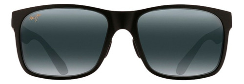 Anteojos De Sol Polarizados Maui Jim Mj0432 Adulto, Diseño Cuadrado, Lente Gris/negra Clásica