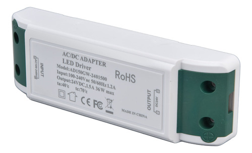 Controlador Led De 36w, 24v Dc, 1.5a, Fuente De Alimentación