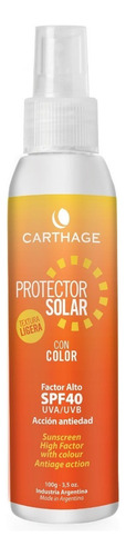 Carthage Protector Solar Spf 40 Textura Ligera Con Color