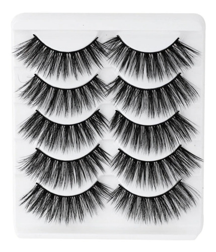 Imagem 1 de 4 de Cílios Postiços Natural Cartela 3d Mink Com 5 Pares Modelos