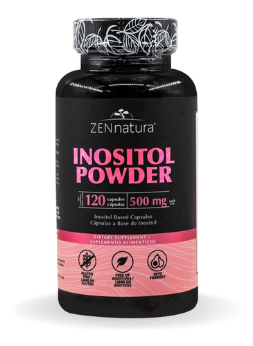 Inositol Powder 120 Caps Zen Natura Inositol Puro Sabor Sin sabor