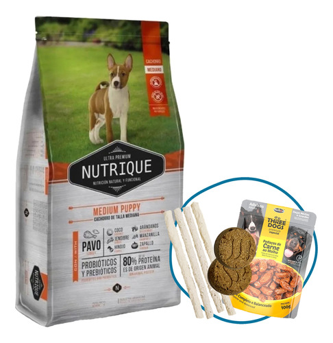 Alimento Perro Cachorro Nutrique Raza Mediana 12 Kg + Regalo