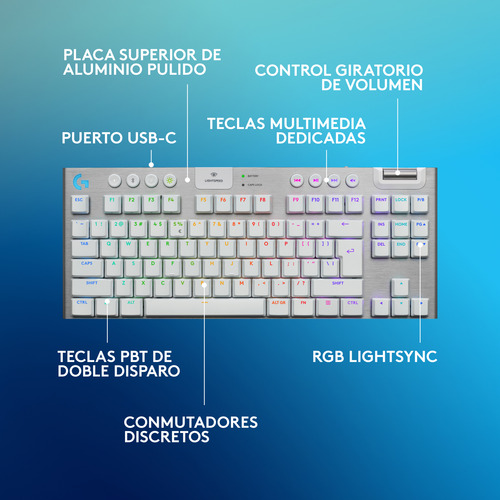 Teclado Inalámbrico Logitech G915 X Lightspeed Tkl Blanco Us