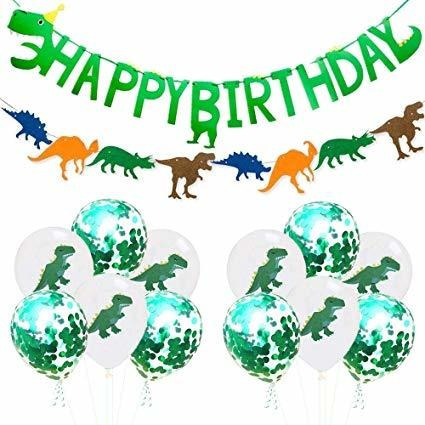 Temático Del Dinosaurio Feliz Cumpleaños Bandera Del Partido