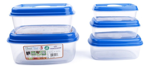 Set De 5 Envases Plásticos Conservador De Comida