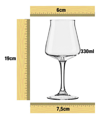Conjunto 4 Taças De Vidro Temperado P Cerveja E Chopp 330ml