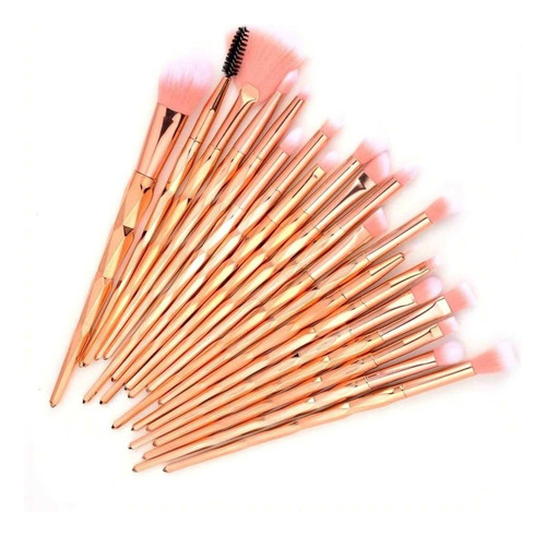 Imagen 2 de 5 de Set Completo De 20 Brochas Y Pinceles Para Maquillaje Rostro