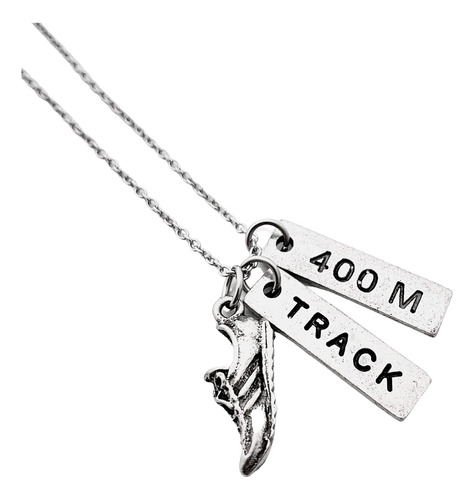 Collar De Pewter Run Track 400m Colgante De Zapato De C...