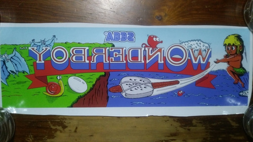 Imagen 2 de 2 de Vinilo Wonder Boy - Arcade - Marquesina Para Lado Interno
