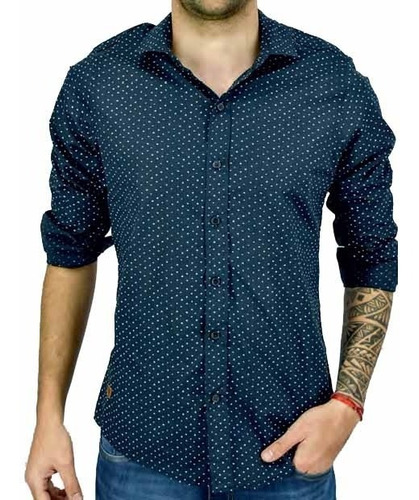 Camisa Manga Larga Entallada Noir Blanche | Moha [130387]