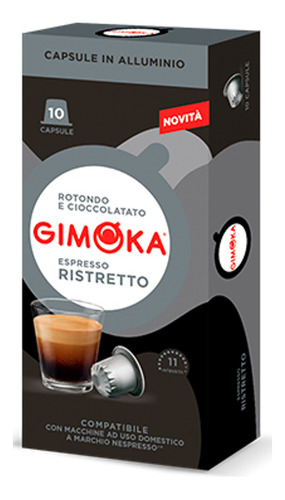 10 Capsulas Gimoka Ristretto Nespresso Compatibles Aluminio