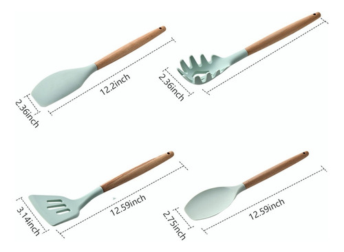 Juego De Utensilios De Cocina De Silicona, 11 Piezas