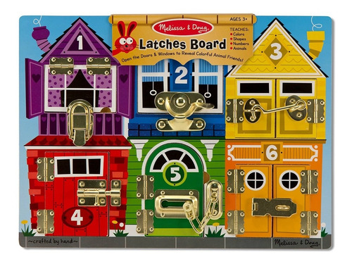 Melissa & Doug Tablero De Pestillos - Cerraduras Para Niños