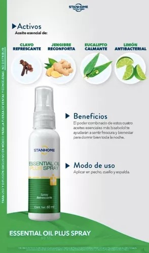 Essential Oil Plus Spray 60 Ml Stanhome Respira La Frescura!