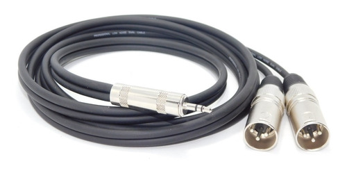 Imagen 2 de 3 de Cable Canon Xlr Macho 2 A Plug 3,5 Stereo 2mts Profesional