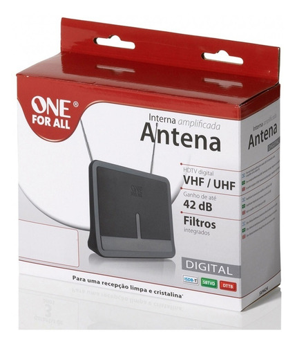 Imagem 2 de 2 de Antena Interna Amplificada 42db One For All Sv9424