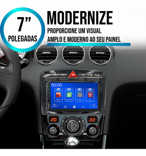 Kit Multimidia Carplay Mp5 308 408 12 13 14 15 16 17 18 19