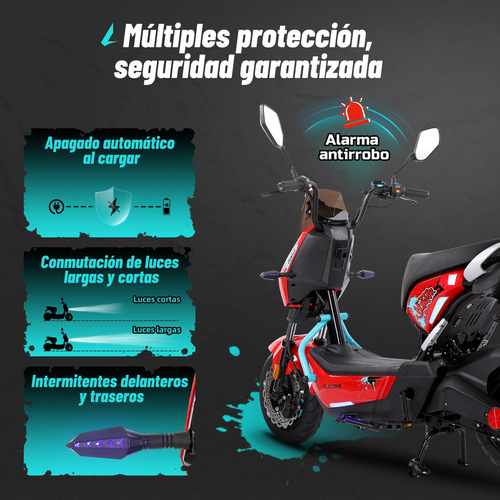 Alessia E-bikes Bicicleta Eléctrica A01 Hunter Con Caja 800w Rojo