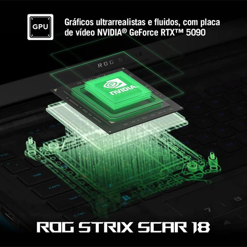 Notebook Rog Strix Scar 18 Rtx5090 Core Ultra 9 64gb 4tb W11 Off Black