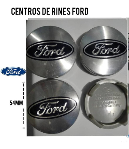 Centro De Rin Ford 54mm, Fusión, Fiesta Ecosport, Plateada 