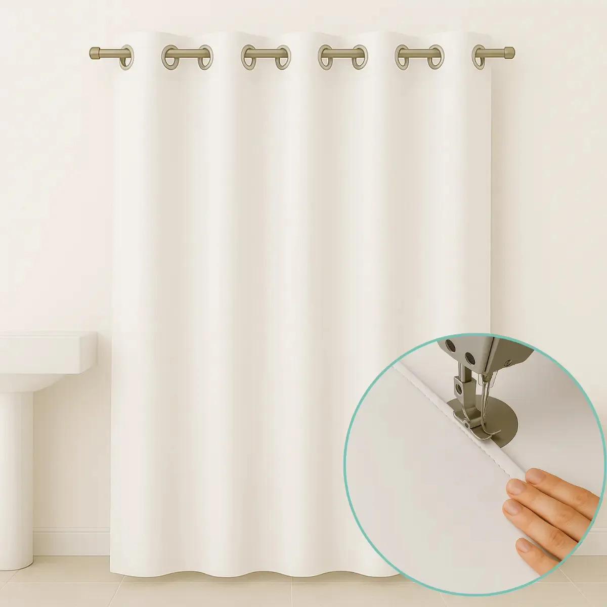 Cortina De Box Banheiro Antimofo Casa Pvc Lavável 1,38 X 2m Cor Branco Liso