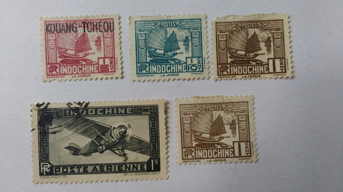 Lote De Estampillas Antiguas Colonia Francesa Indochina